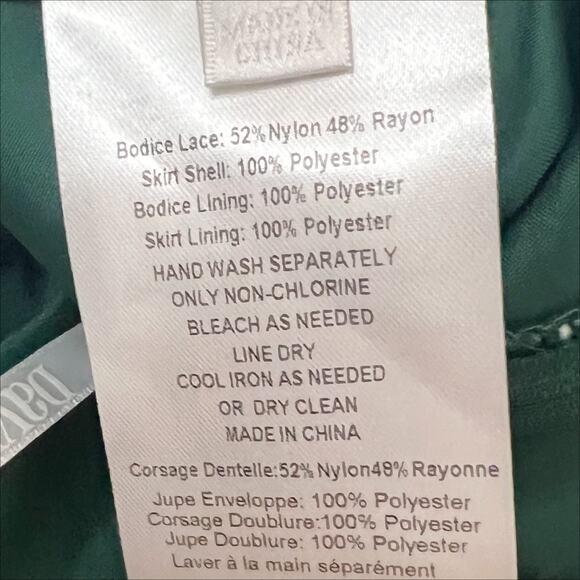 NWT David's Bridal F19328 Bridesmaid Dress in Juniper Green Size 0 - Picture 7 of 8